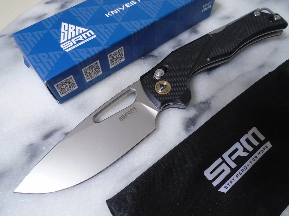 Navaja de bolsillo SRM Mirage rodamiento de bolas pivote Ambi Lock Sandvik 14C28N G10 239X-GB Foto 4 de 4