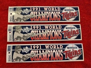 Lot of 3-1991 MINNESOTA TWINS World Series Champions Bumper Sticker-VTG ⚾⚾⚾-NOS