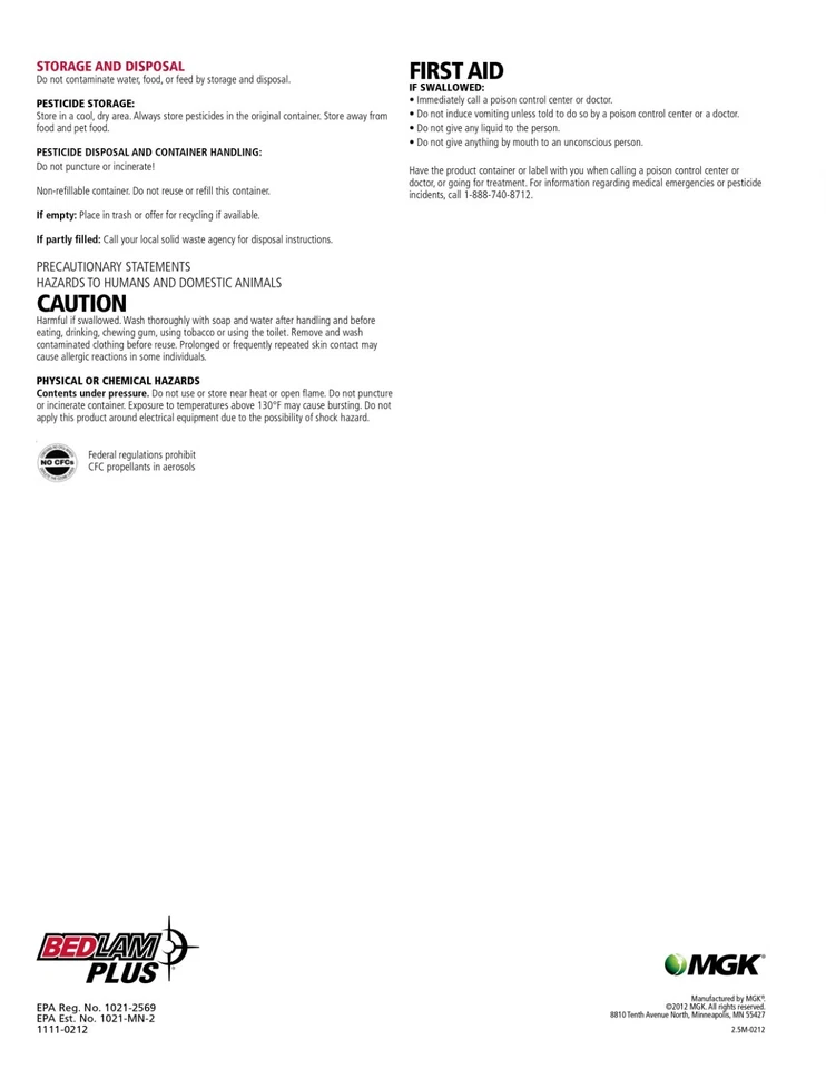 Bedlam Plus Bedbug Insecticide - 17 Oz. Can (plus fleas, ticks, ants, spiders) - Image 3 of 3