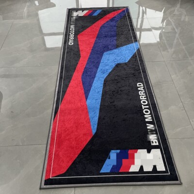 220x80cm Motorcycle Garage Carpet mat For BMW Motorrad M Sport