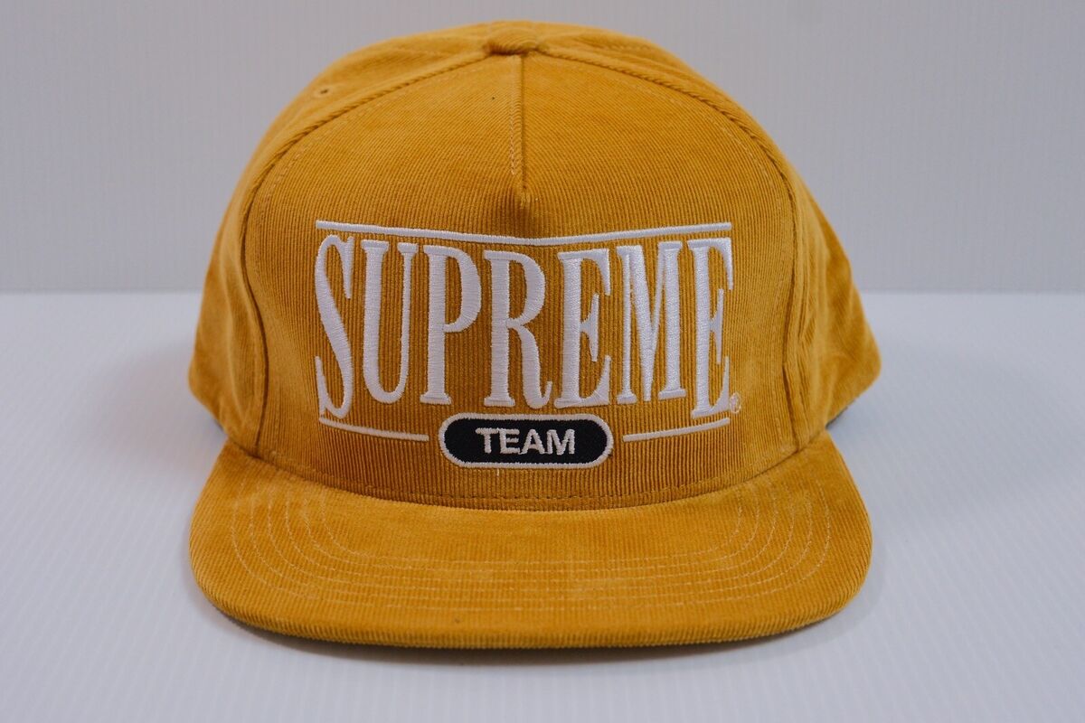 SUPREME SS16 UNIVERSITY 5-PANEL CORDUROY CAP GOLD BRAND NEW SUPREME SS16 UNIVERSITY 5-PANEL CORDUROY CAP GOLD BRAND NEW
