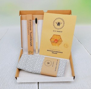 Assorted Zero Waste Box, Beeswax Food Wrap, Produce Bag, Bamboo Toothbrush, Eco 