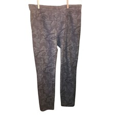 Ciara Sun Woo Pull-On Pants Leggings Charcoal Etching Print USA Made Size L