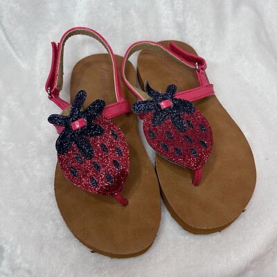 Hanna Andersson Strawberry Sandals Toddler Little Girl Size 11 12