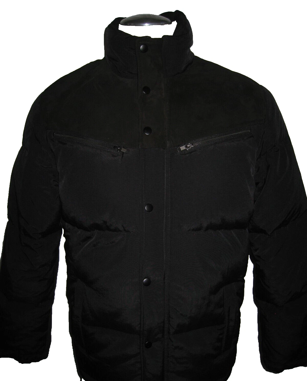 BLACK PUFFER DOWN JACKET MEN SIZE L NICE & WARM VINTAGE