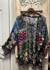 Johnny Was Silk Tunic Blouse Top NWOT