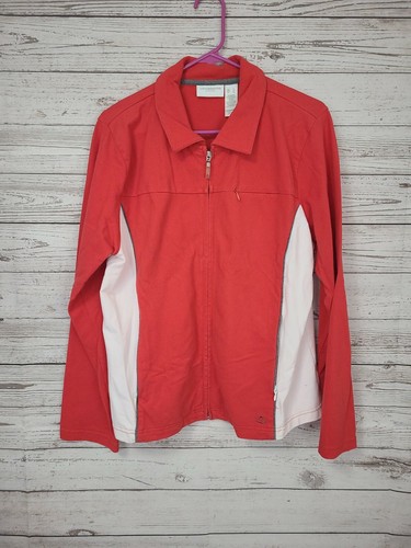 Liz Claiborne Red Soft Stretch Denim Women's Size XL Lightweight Jacket Coat - Picture 2 of 12