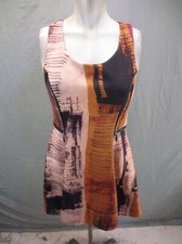 BAR III Size M Womens Multicolor Round Neck Side Zips Sleeveless Mini Dress 363