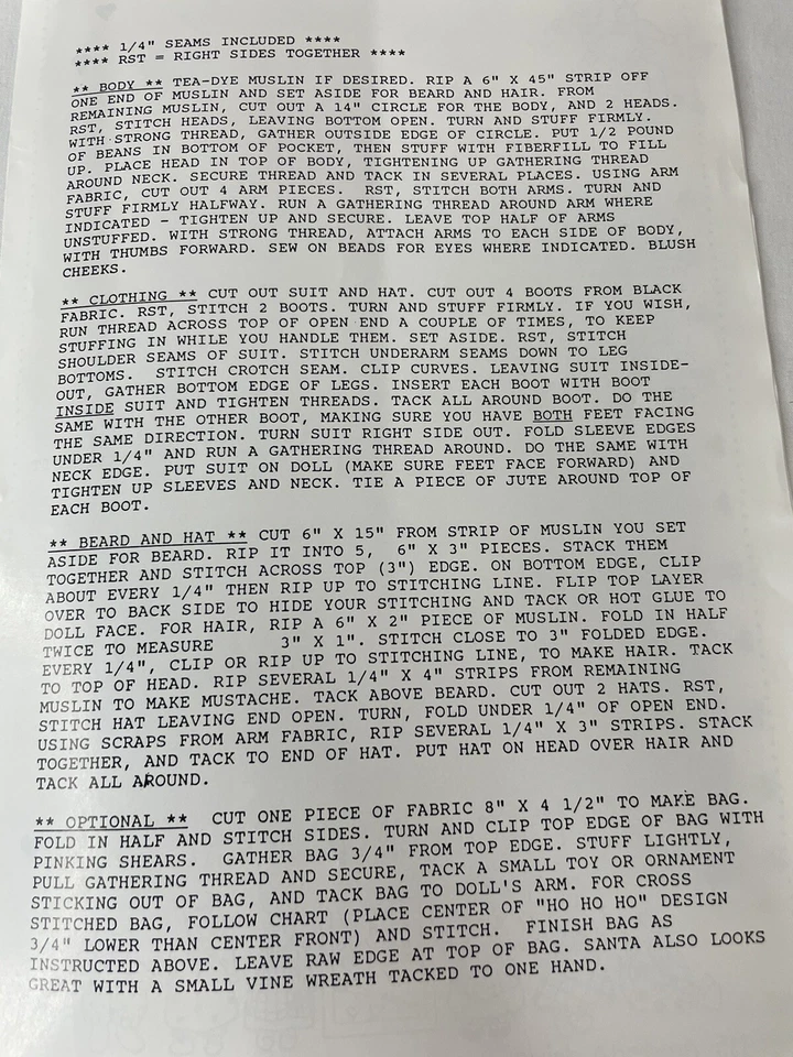Muñeca Papá Noel Navidad Viejo Patrón Artesanal Proyecto Vacaciones de Temporada Foto 2 de 4
