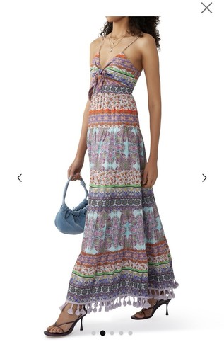 ALICE + OLIVIA Minka Krawatte vorne Maxikleid gebraucht Größe 4