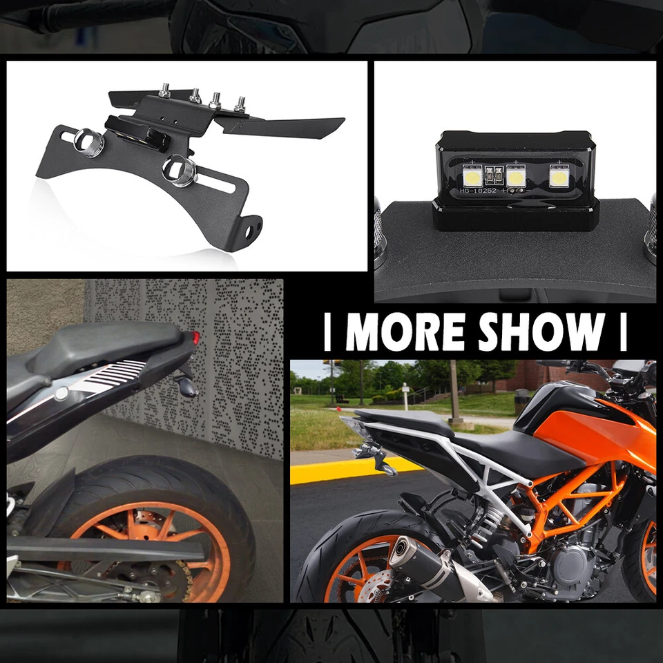 Soporte de matrícula soporte eliminador de guardabarros para KTM 390 Duke 2017-2023 Foto 3 de 4