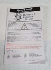 H&R 1871 Harrington & Richardson Firearms Owners Manual Break Action Firearms