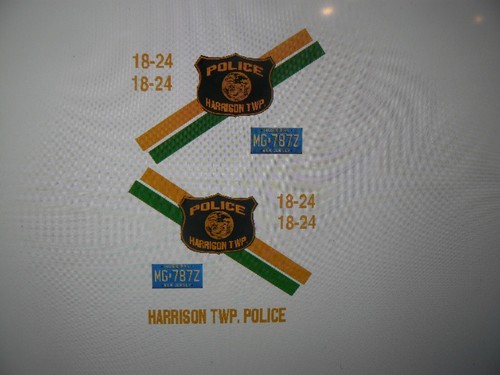 Harrison TWP NJ Police Old School Car Decals 1:64 two for one money