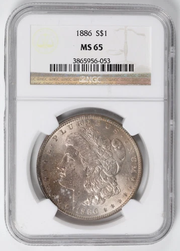 1886 $1 Morgan Silver Dollar NGC MS65