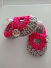 newborn-3 Months baby girl Shoes, handmade crochet