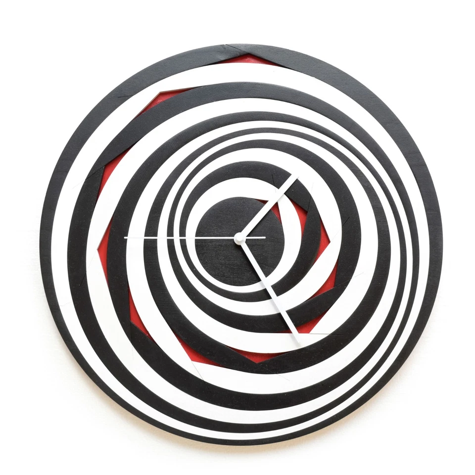 Black & white wall clock with solid dial by ardeola - Black Hole - Image 2 of 4