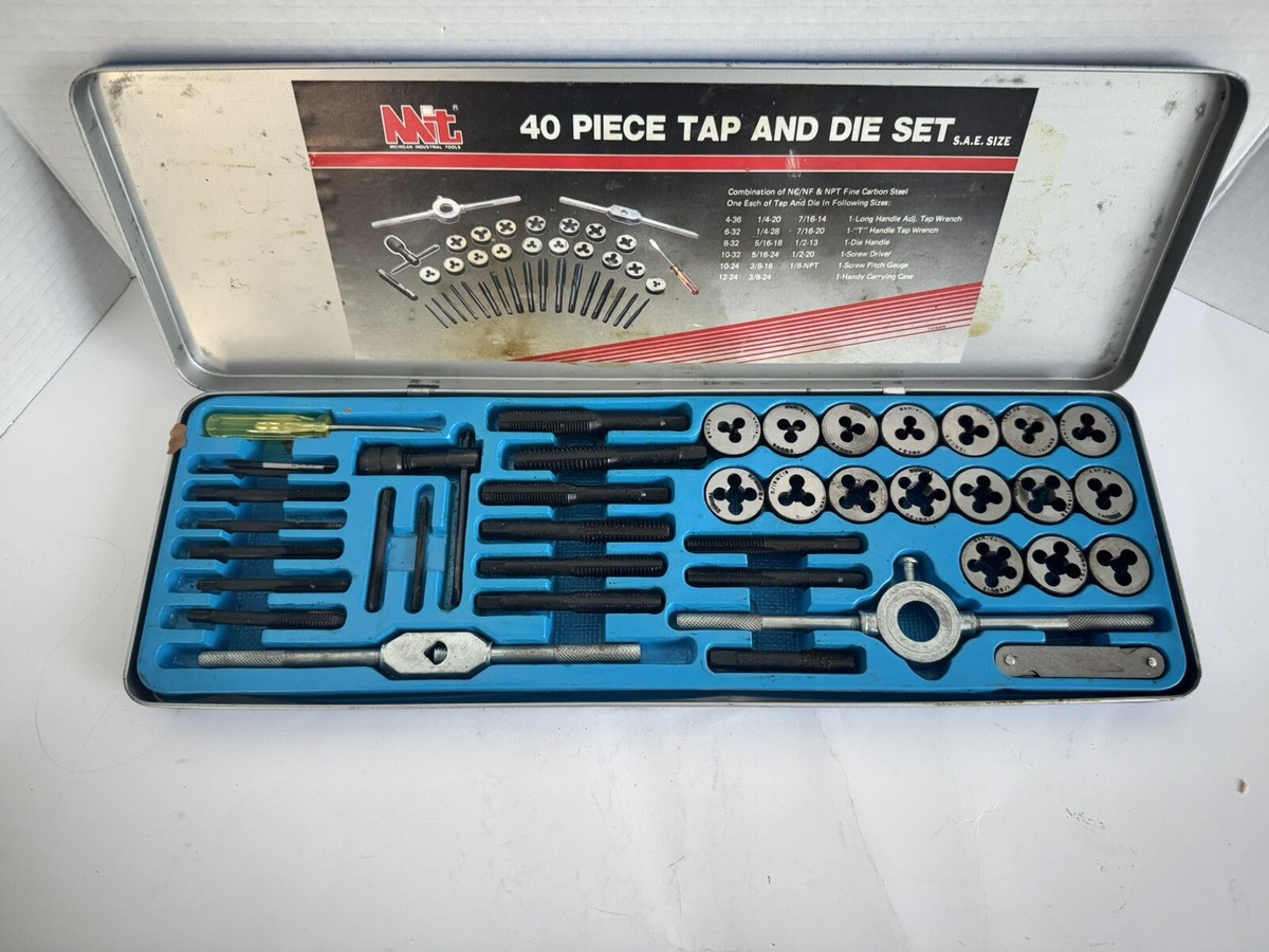Mit Michigan Industrial Tools 40 Pc Tap & Die Set Combination Fine