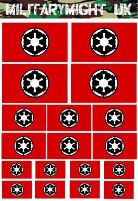 1/18 1/16 3,75'' FIGUREN SCALE STAR WARS IMPERIAL EMPIRE FLAGS DIORAMA DECALS