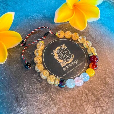 Tridatu 7 Chakra Kristall Armband mit Sedana Haar - Chakra Energie Armband