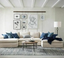 Two 30" Cherry Six Chain Photo Frame Rail Set Hanging Picture Modern Display Art