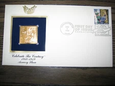 1998 ARMORY SHOW Celebrate the Century Gold Golden Replica Cover Stamp  
