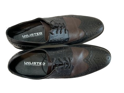 Unlisted by Kenneth Cole Men\'s Black Leather Wingtip Oxfords with Tan Welt Amazon.com | Kenneth Cole Unlisted Men main image 2
