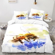 Image of 2Pcs 3Pcs Honeybee Bedding Set Quilt Duvet Cover Pillowcase Single Double Size