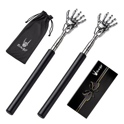 2-Pack Skeleton Hand Back Scratcher Portable Extendable Telescopic Ghost Hand...