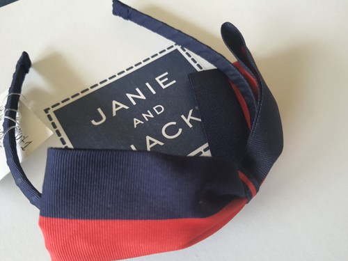 Janie and Jack red navy large Bow headband Hair Band NWT one size accessory new - Picture 6 of 6