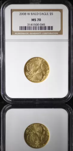 2008-W $5 Gold Bald Eagle Commemorative Coin ~ NGC MS 70 ~ Rare Perfect MS 70