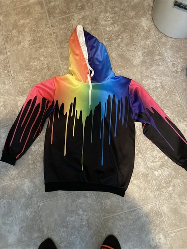Colorful Paint Dripping ZACARD Youth XXL Adult Small Polyester Hoodie
