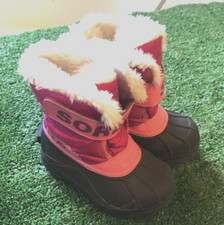 Sorel Kids Snow Commander Winter Boots Size 8 Pink NC1877-652
