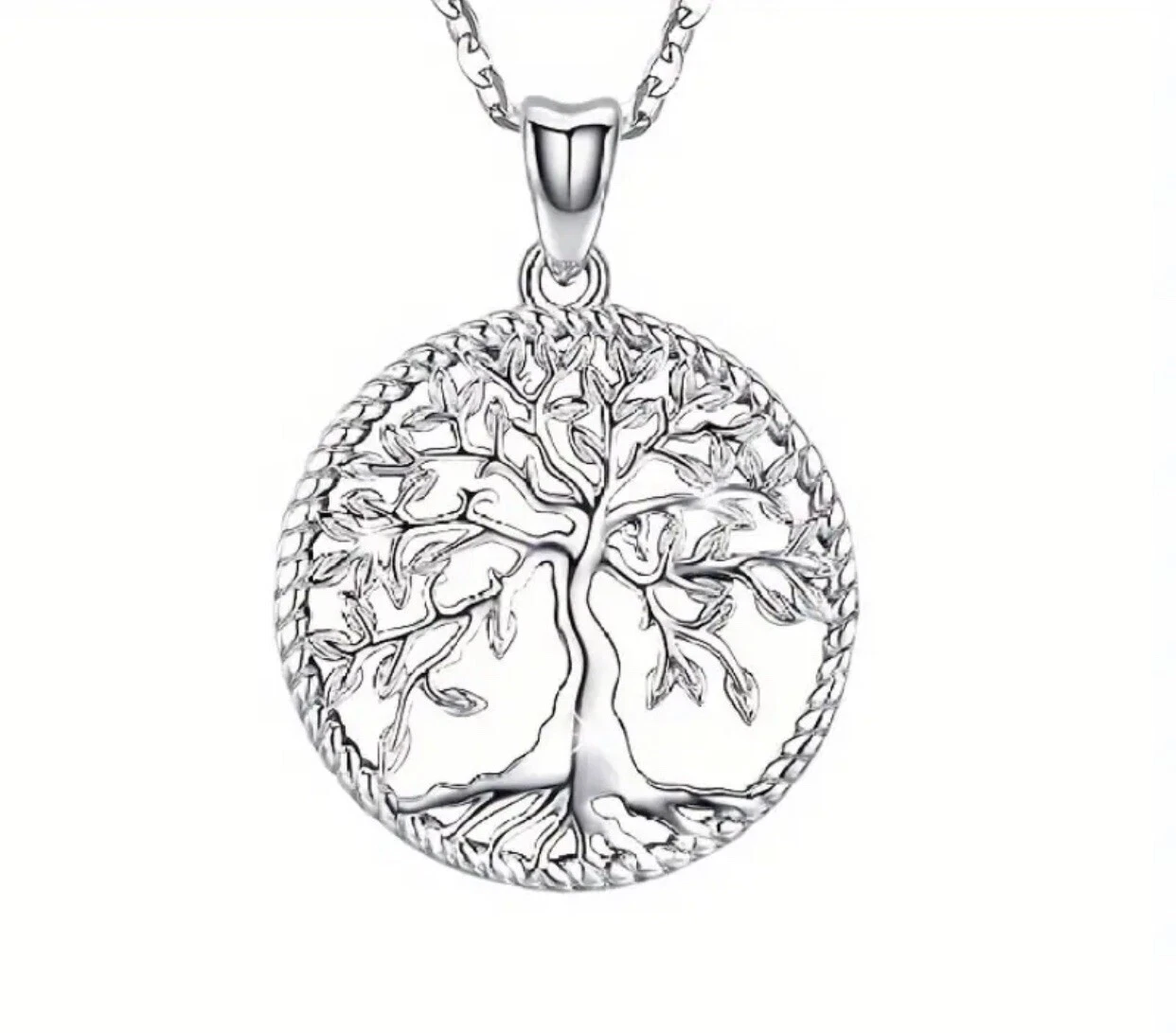 925 Sterling Silver Tree of Life Necklace Pendant image 1