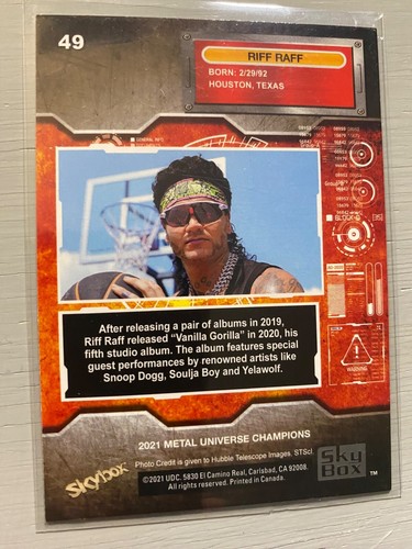 RIFF RAFF #49 (Musician) - 2021 Metal Universe Champions (Sky Box) - Picture 2 of 2