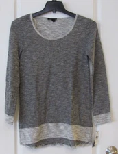 AB Studio Long Sleeve French Terry Tunic Sweater Gray Women's Sz M NWT MSPR$44