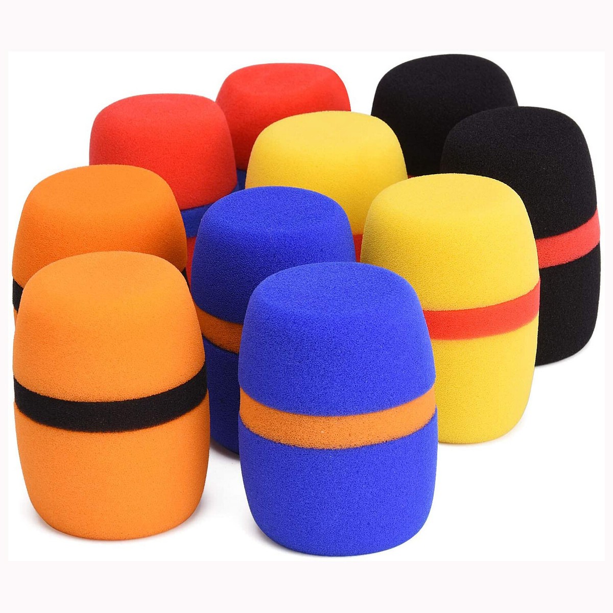 10 Pack Assorted Colors Microphone Windscreen Foam Mic Cover
