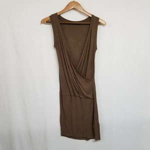 faux wrap detail tank dress