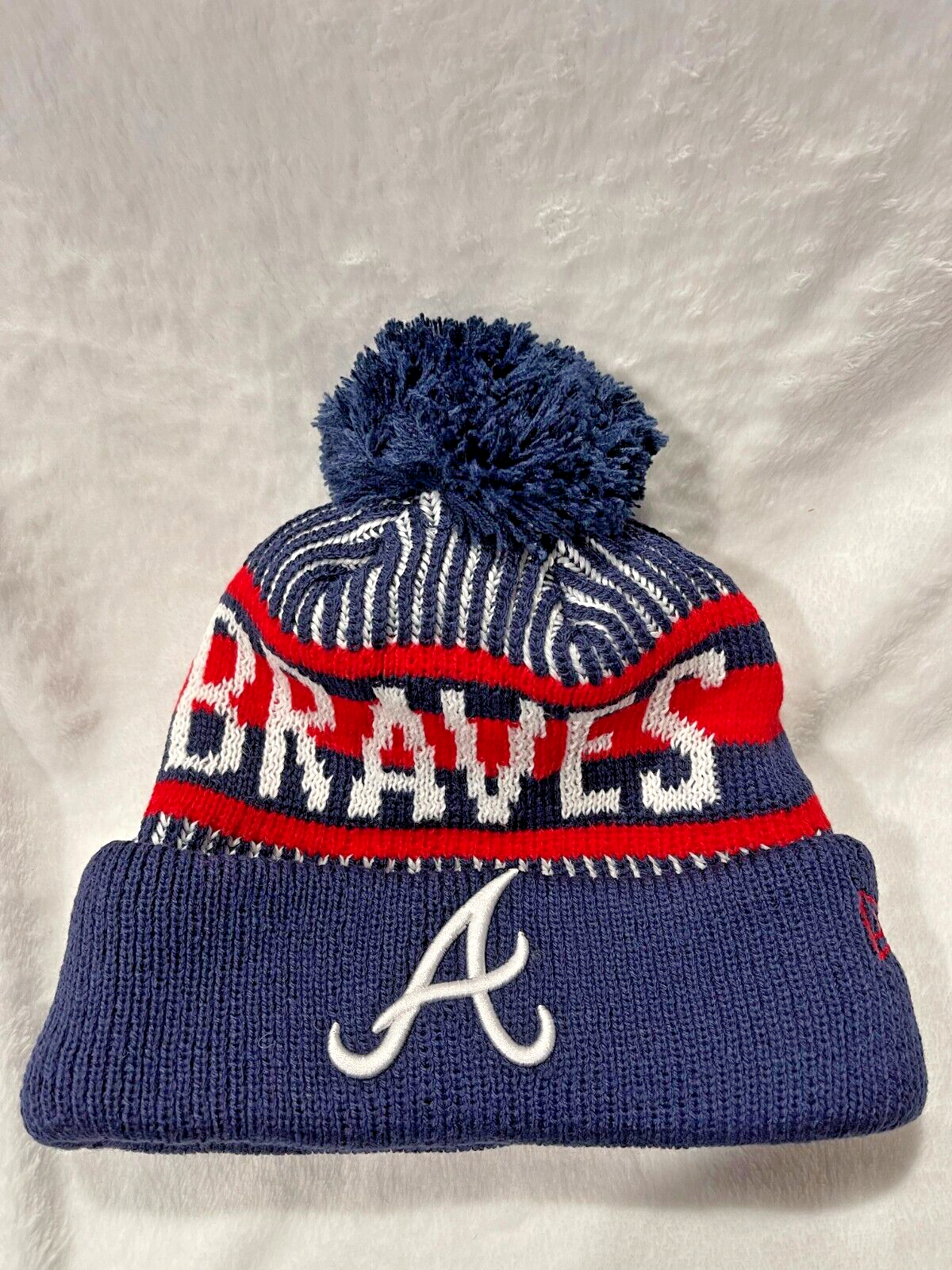 Beanie Atlanta Braves Adult Puff Winter Knit Hat Toboggan USA New Era Cap-image