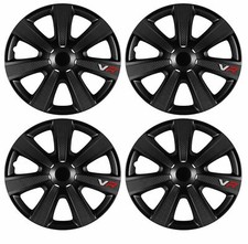 4 x Black VR Wheel Trims Hub Caps 15" fits Vauxhall ASTRA CORSA AGILA MERIVA