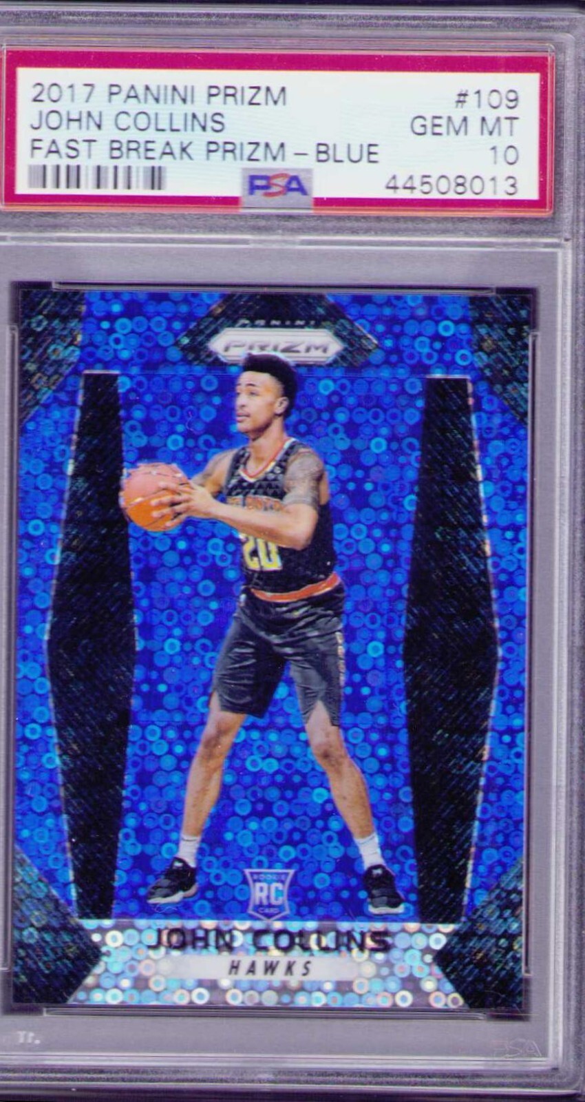 2017-18 Prizm - Blue Fast Break Prizm #109 John Collins /175 (RC) PSA 10 POP 36