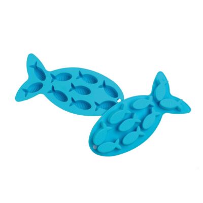 Epicurean 2er Set Silikon Blau Fisch Eiswürfelform - Lebensmittelecht/Schokoladenform 