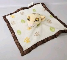 Disney Baby SIMBA Vintage Lovey Security Blanket Lion King Paw Leaf Print 11"