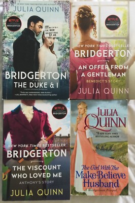 Bridgerton Series by Julia Quinn Books 1-3 and Bridgerton Prequel-SHIPS  FREE