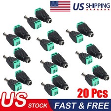10Pairs Male Female DC Power Jack Connector Adapter Plug 2.1 x 5.5mm for CCTV US