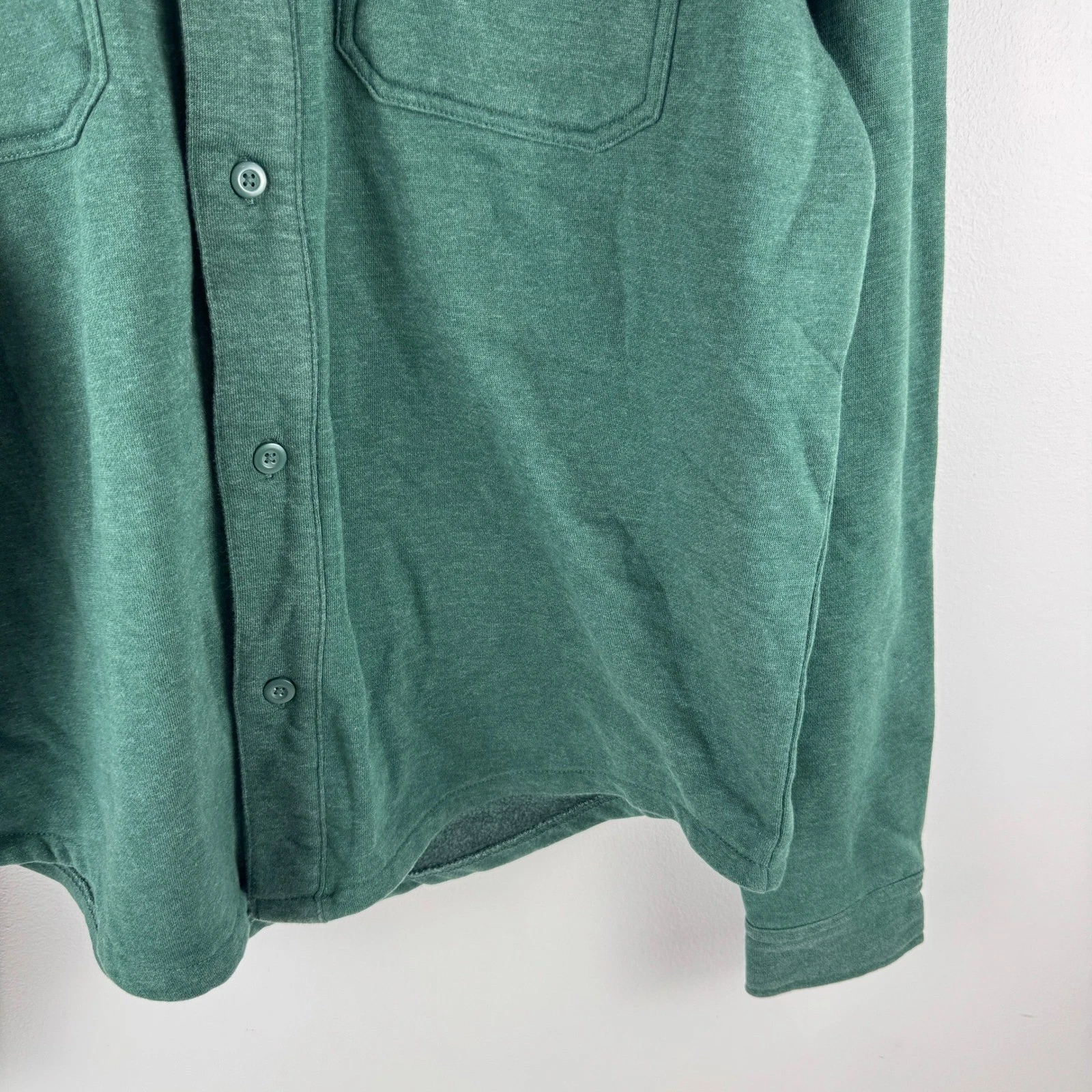 Lazer Mens Deep Emerald Green Fleece Shacket Button Front ML71219 New L image 11
