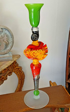 IOAN NEMTOI GRAND BOUGEOIR D'ART EN VERRE SOUFFLE A LA MAIN ET SIGNE  TBE