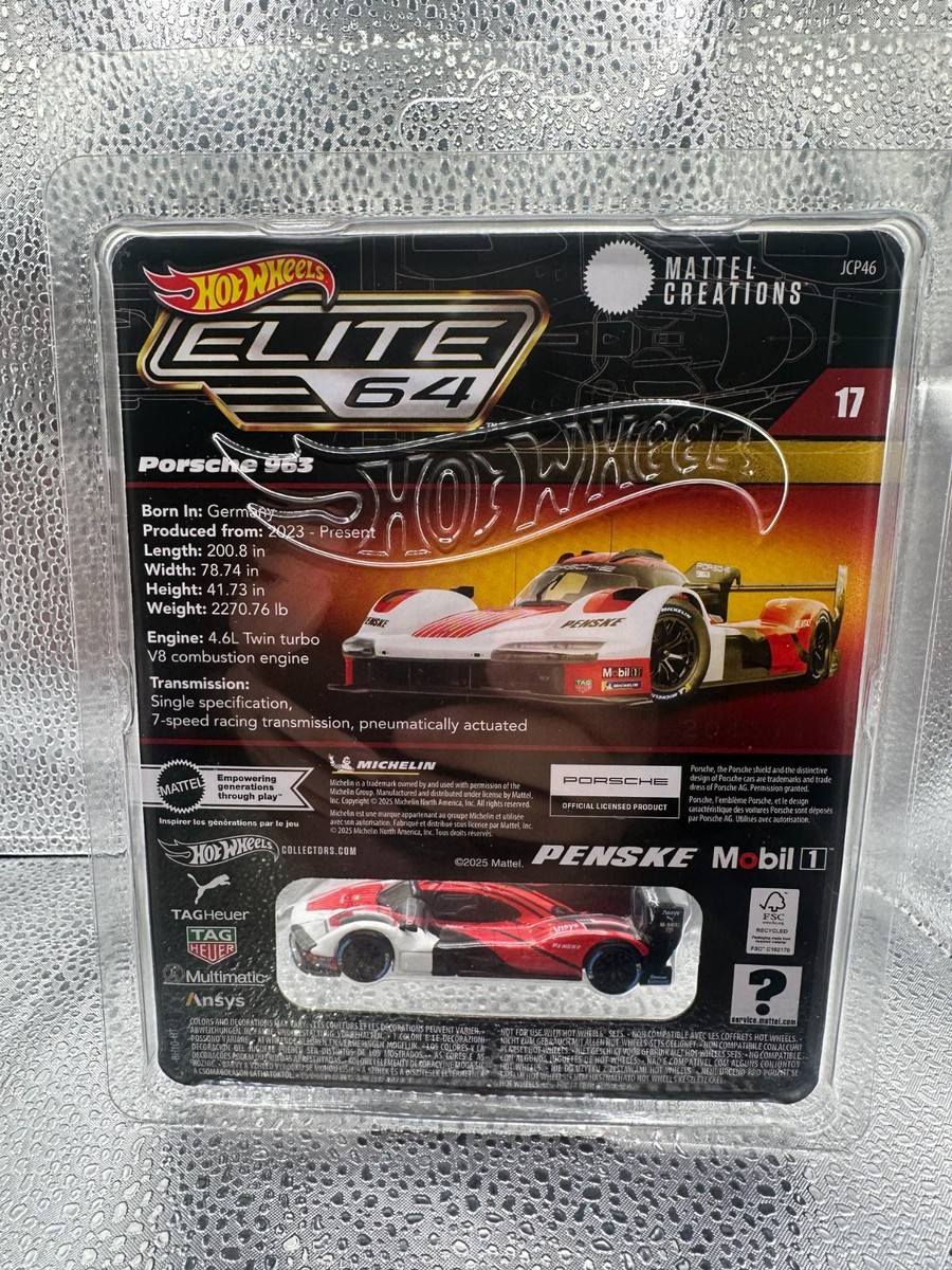 2025 Hot Wheels Elite 64 # 17 Penske Porsche 963 JCP46 for sale