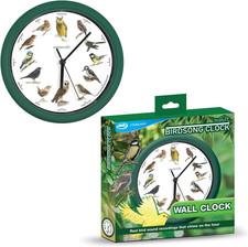 JML Starlyf Birdsong Novelty Wall Clock with 12 Real Bird Songs - Elegant Themed