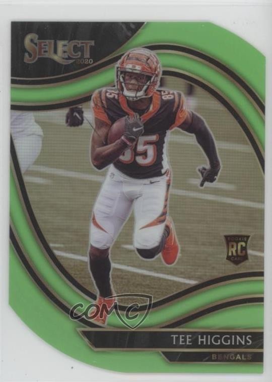 2020 Panini Select Field Level Neon Green Prizm Die-Cut Tee Higgins Rookie RC