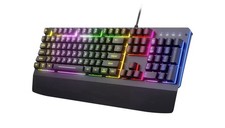 Wired Gaming Keyboard RGB Backlit Black with Wrist Rest QWERTY English